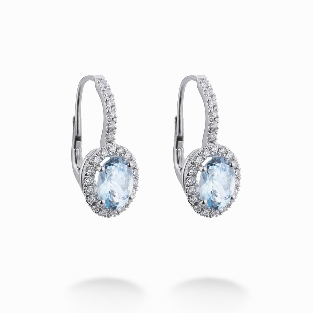 World Diamond Group aquamarine earrings 7x5 oval, diam and lever OCL070DIAQ3M-23152110034