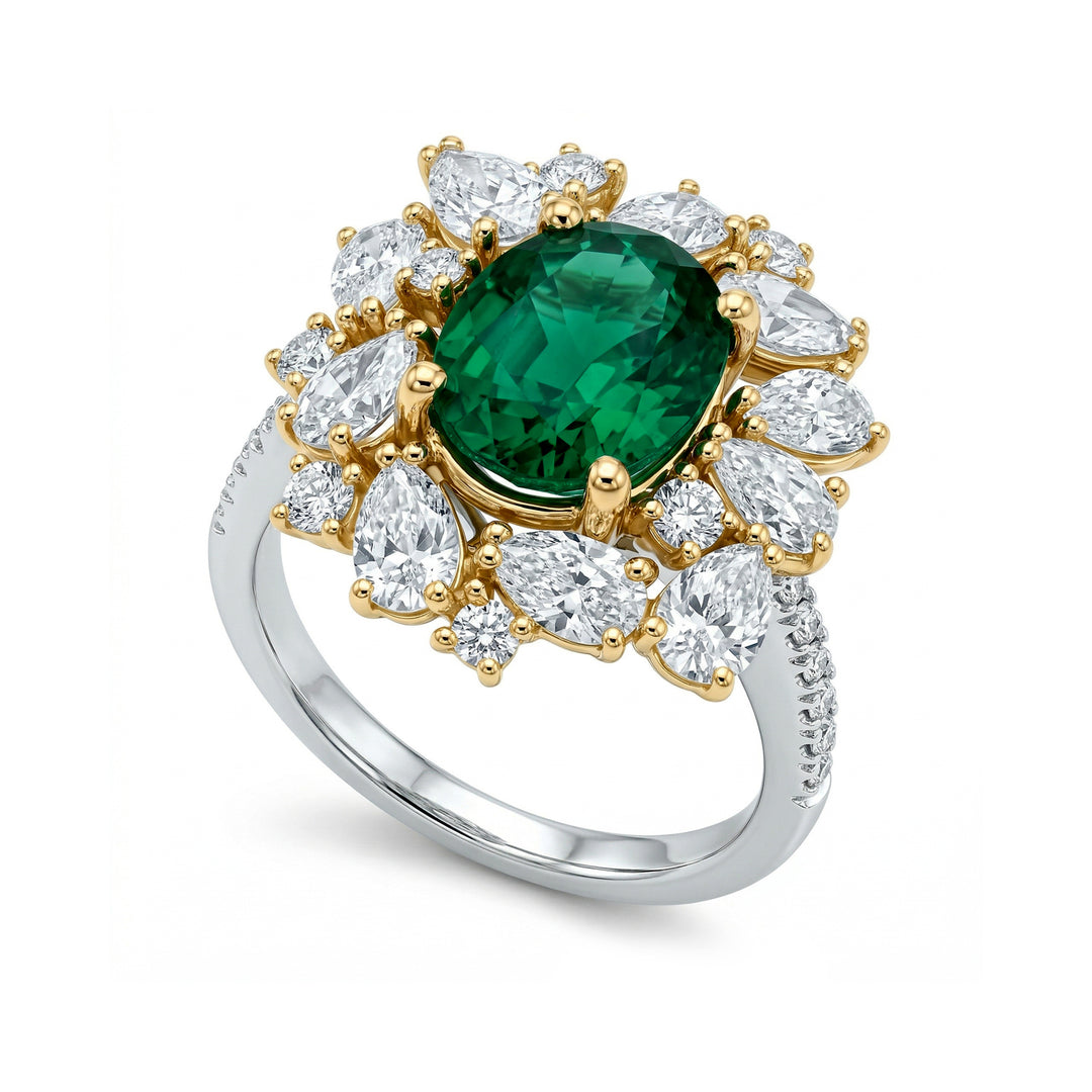 Golay oval emerald ring 10x8 irregular contour ACLC852DSM108BG-26086110079