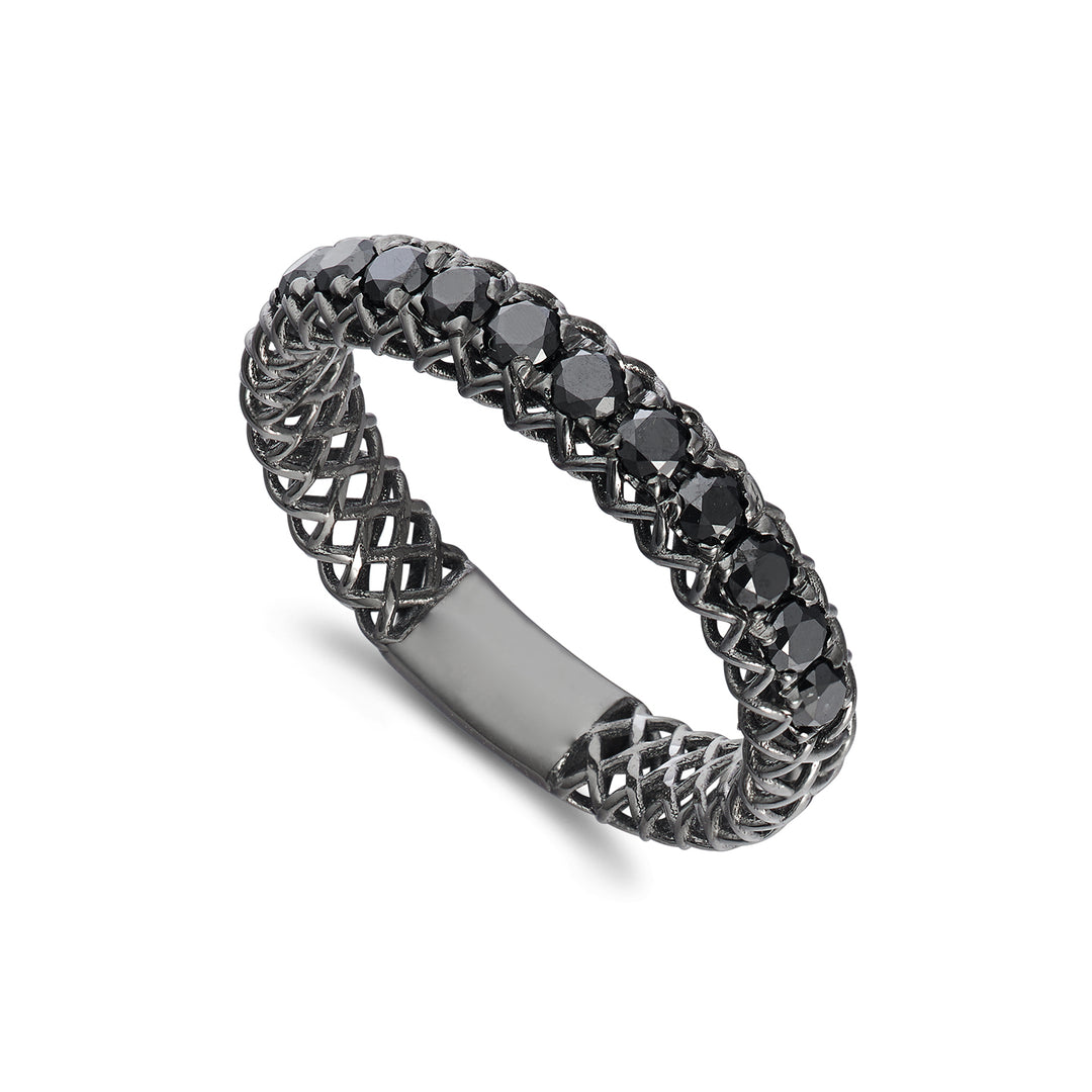 Golay 1/2 turn mesh ring diam black 2.10mm and bar ARMG001BK85-23018110081