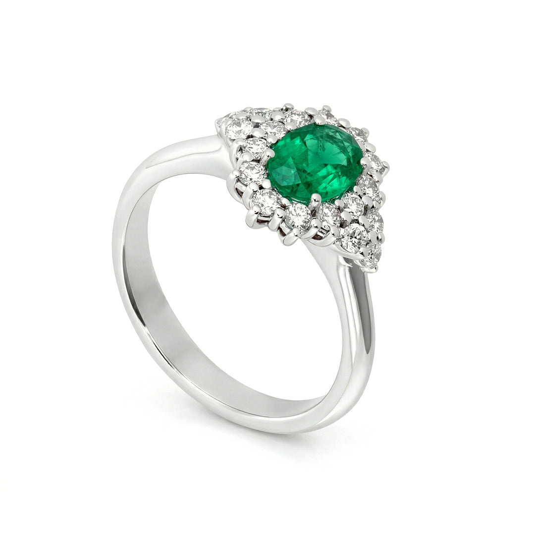 Golay oval emerald ring 7x5 with contour and sides ACL004WDISM-23072110034