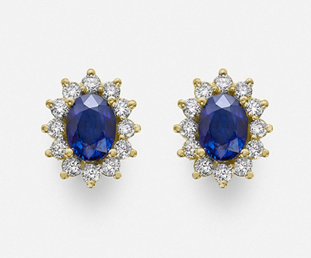 Nihama or 18k sapphire no. oval 7x5 ct.1.90 diam. 0.60 ct yellow gold NO5031O1ZFN190