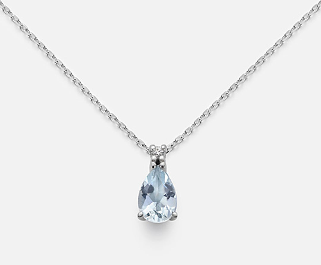 Mikiko cl 18k aquamarine drop 6x4 ct.0,30 diam. ct.0,01 MD5037O4AM