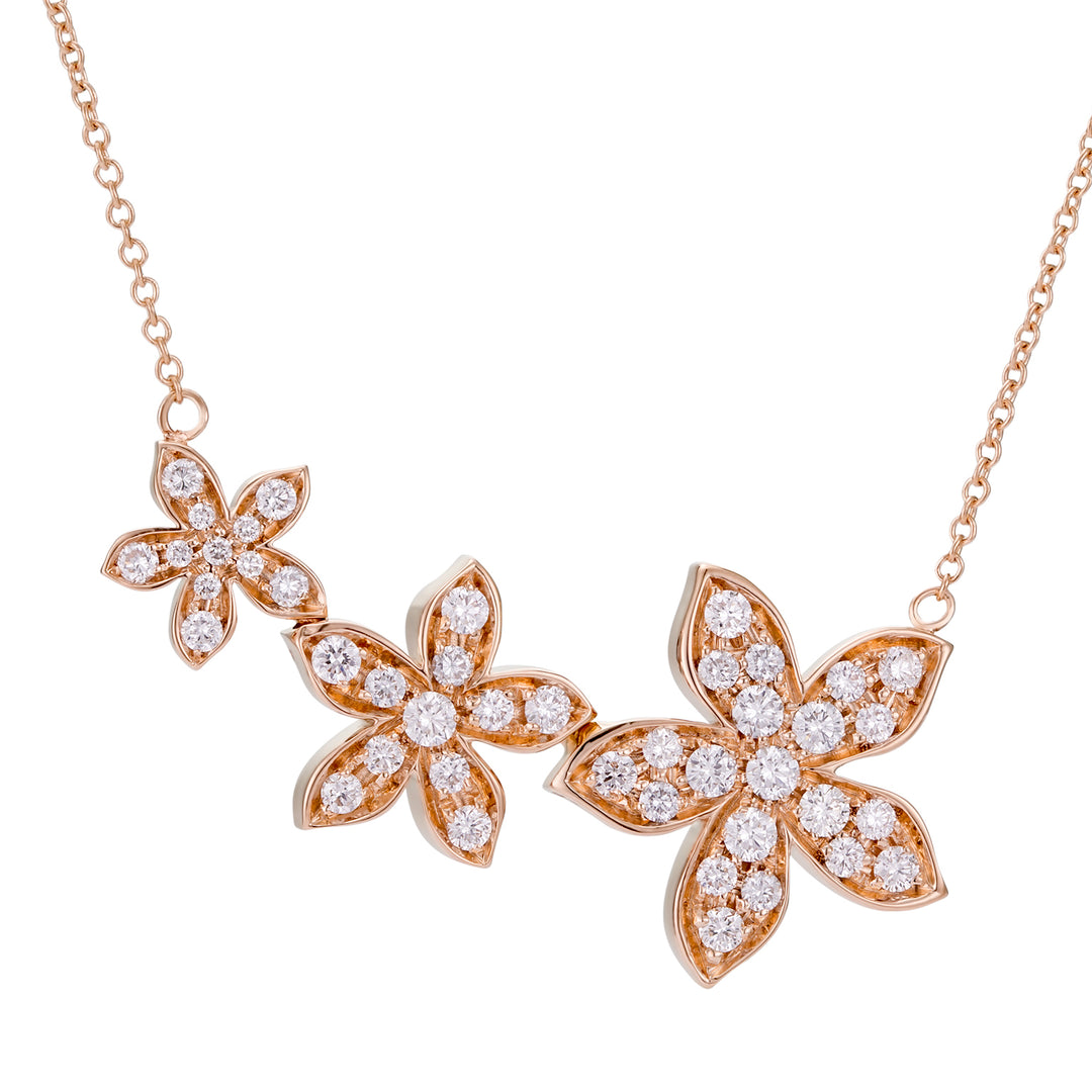 Golay anthea necklace 3 flowers horizontal development PPV021DI1-21300110052