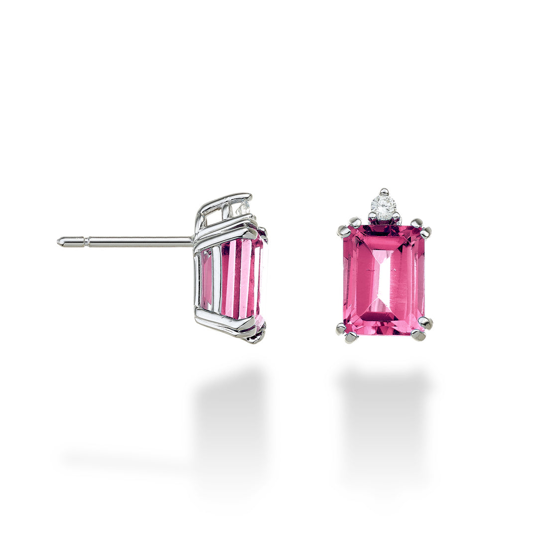 Mikiko or 18k octagonal pink topaz 8x6 ct.3,80 diam. ct.0,06 MOCL090DITPPK3O4