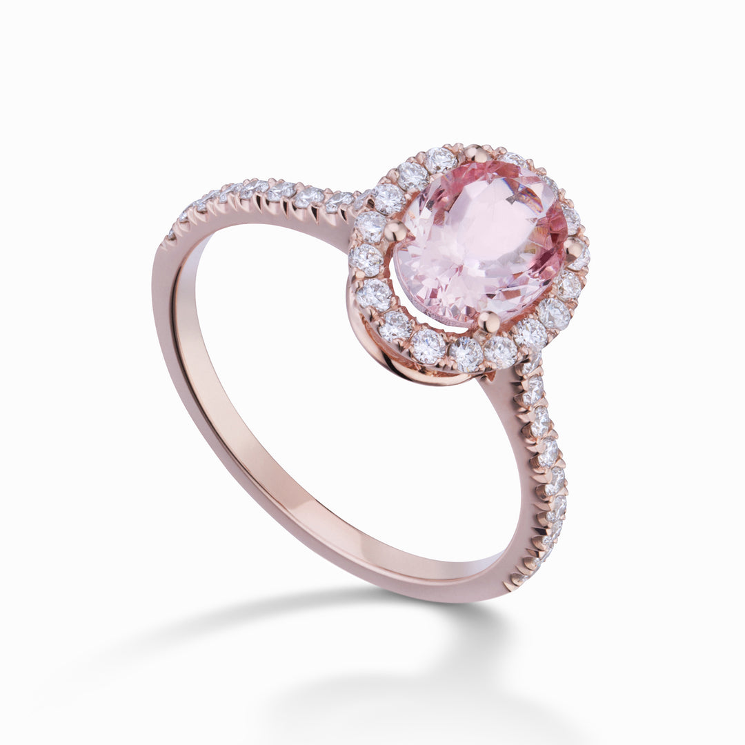 World Diamond Group oval morganite ring 9x7 and diamonds ACLC070DIMO5-23076110057