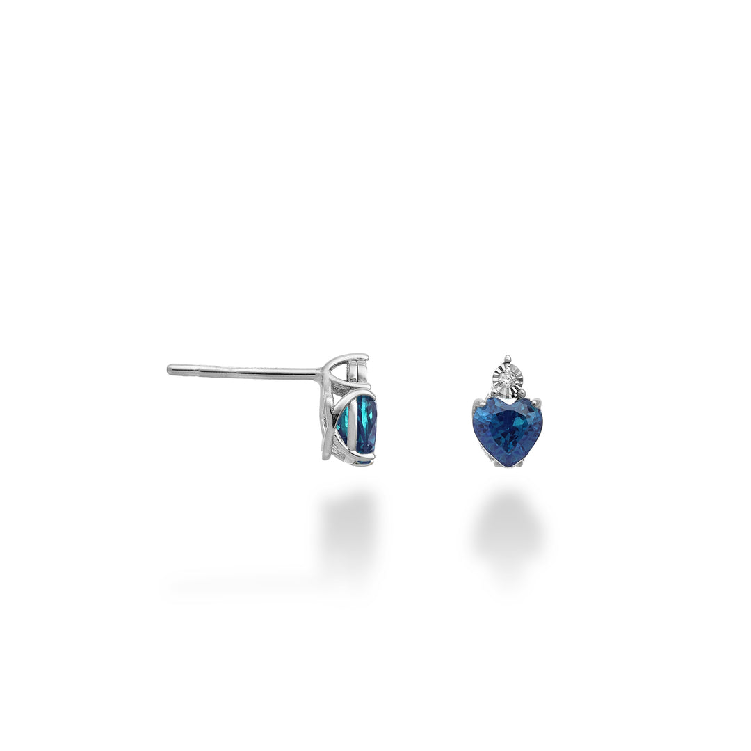 Mikiko or 18k sapphire heart 5x5 with diamond MO5178O4ZFR