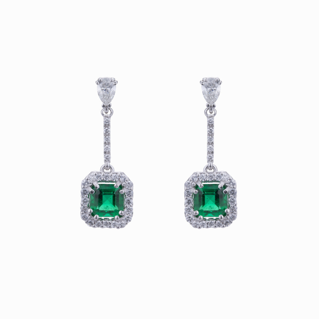 Golay earrings with 5x6 octagonal emeralds and diamonds pen OCL101DISM56-22011110020