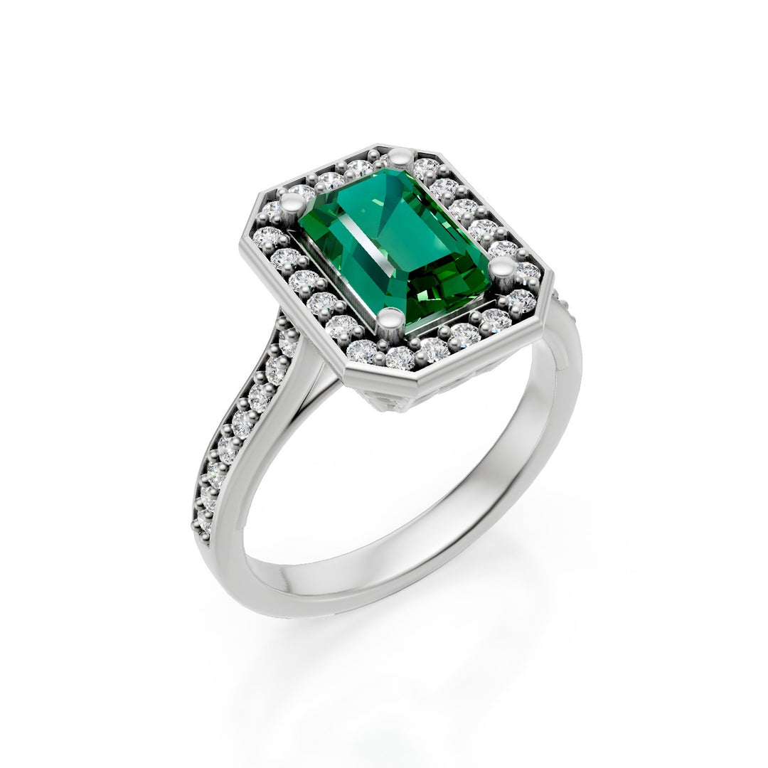 Golay oct emerald ring 9x6 contour recessed shank ACLC635DSM96-25064110154