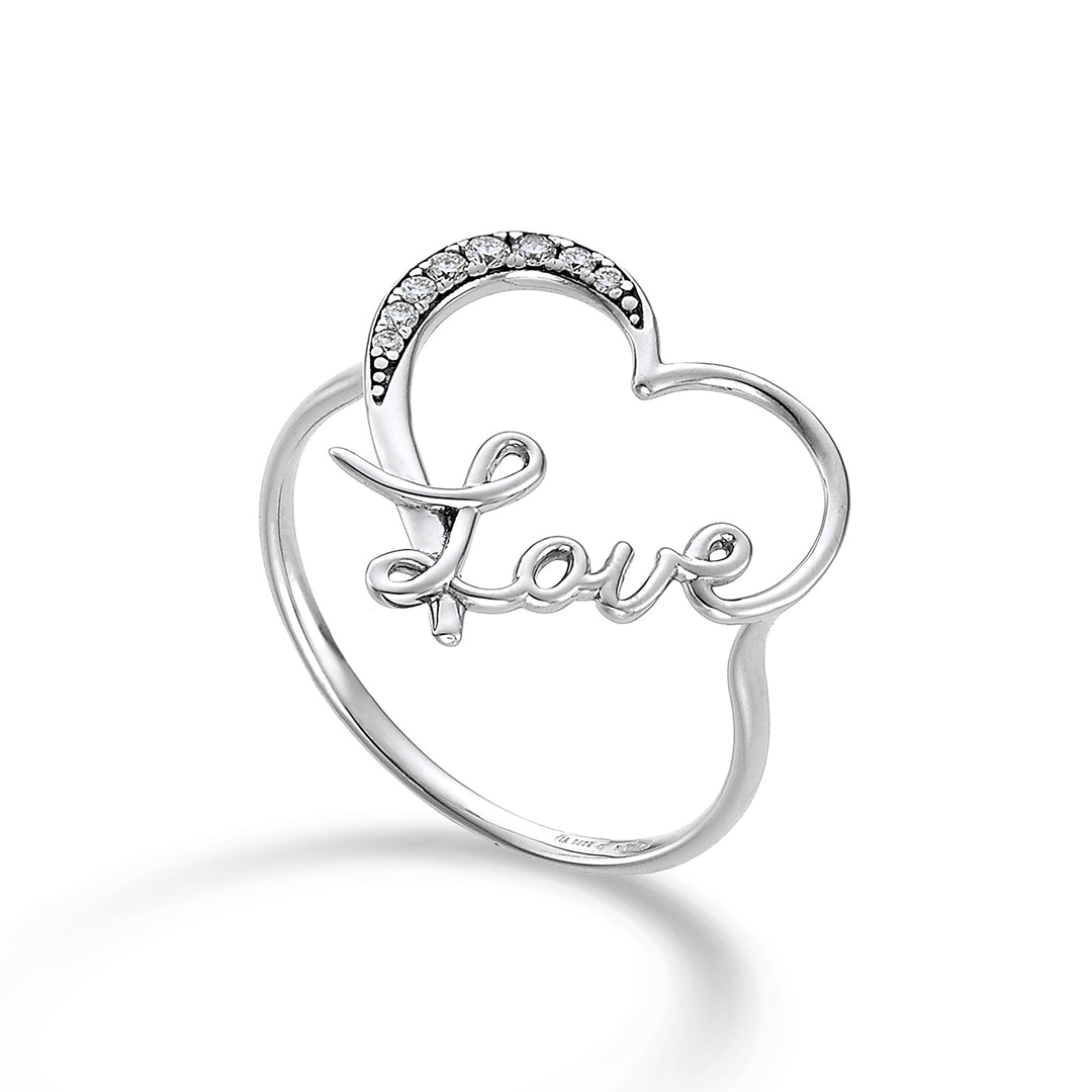 Mikiko an 18k large love heart white gold diam. ct.0.07 MA5138O4BR007
