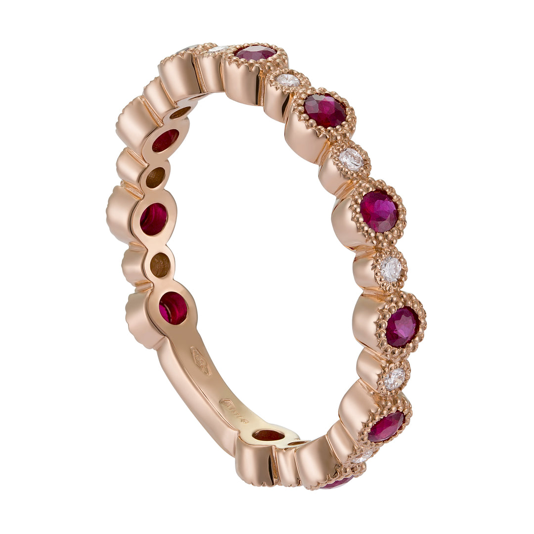 World Diamond Group round diamond and ruby ring AET026BRUDI2-18274110086