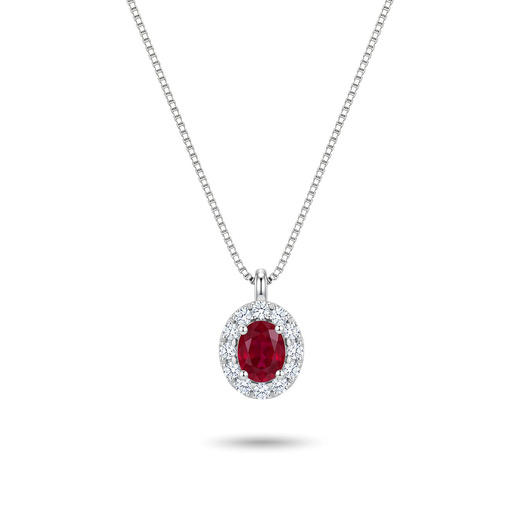Mikiko cl 18k oval ruby 4x3 with diamond surround MD5201O4RBN
