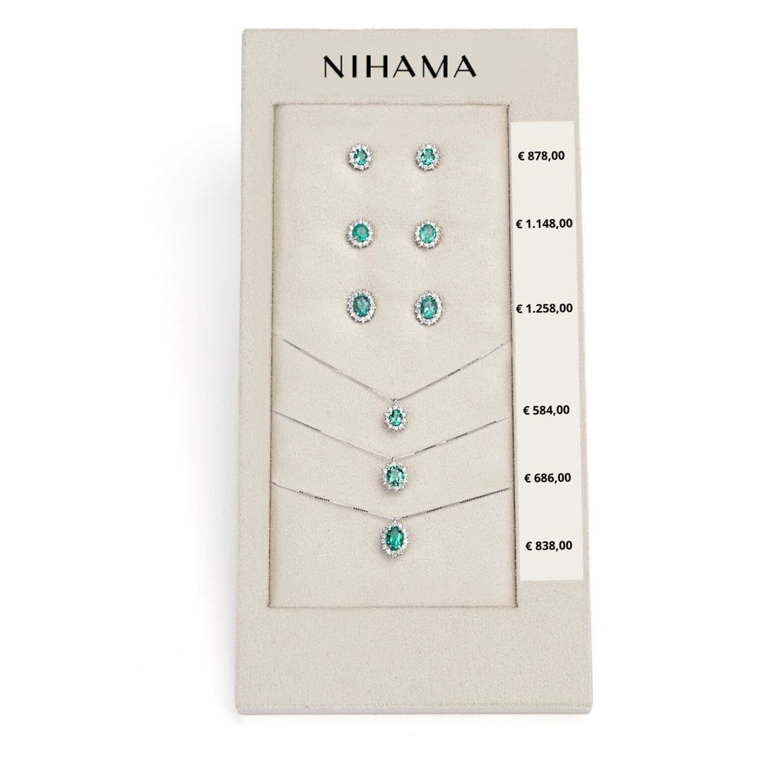 Nihama package cl 5125/5126/5086 + or 5103/5014/5068 18kt oval 4x3/5x4/6x4 nat. emerald. N.LIGHTBOX.19-N