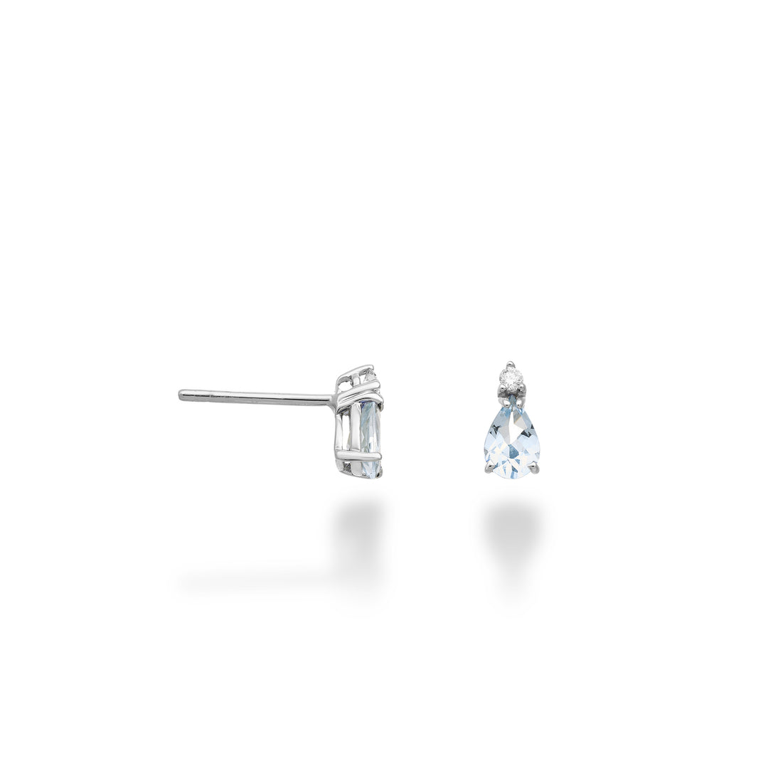 Nihama or 9k aquamarine drop 6x4 and diamond NO5170R4AM