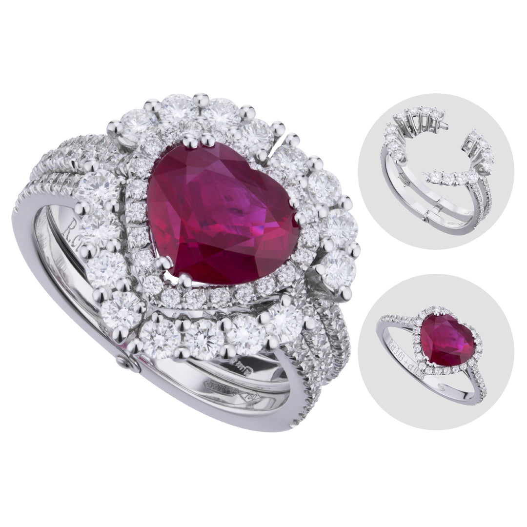 World Diamond Group heart ruby and diamond ring APU380DIRU-19357110001