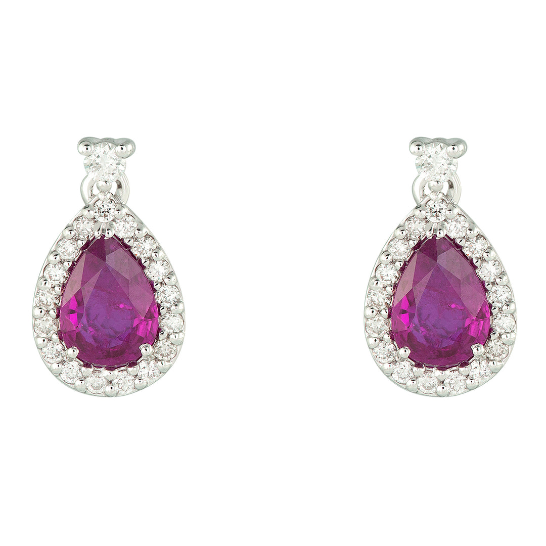 Golay pink sapphire drop earrings 7x5 and diamonds OCL032DIZP-23310110080