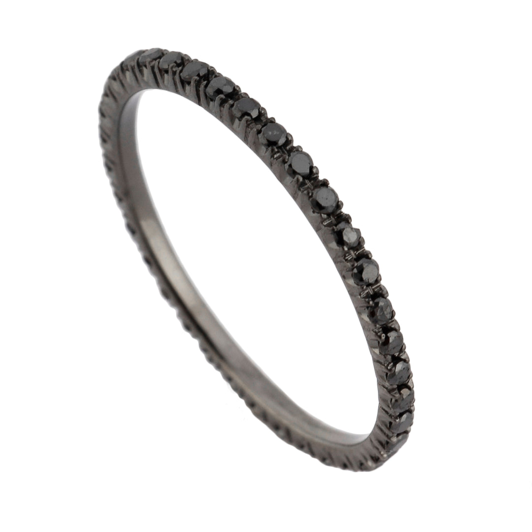 Golay linear black diamond finger ring AFP1050N-15043110005