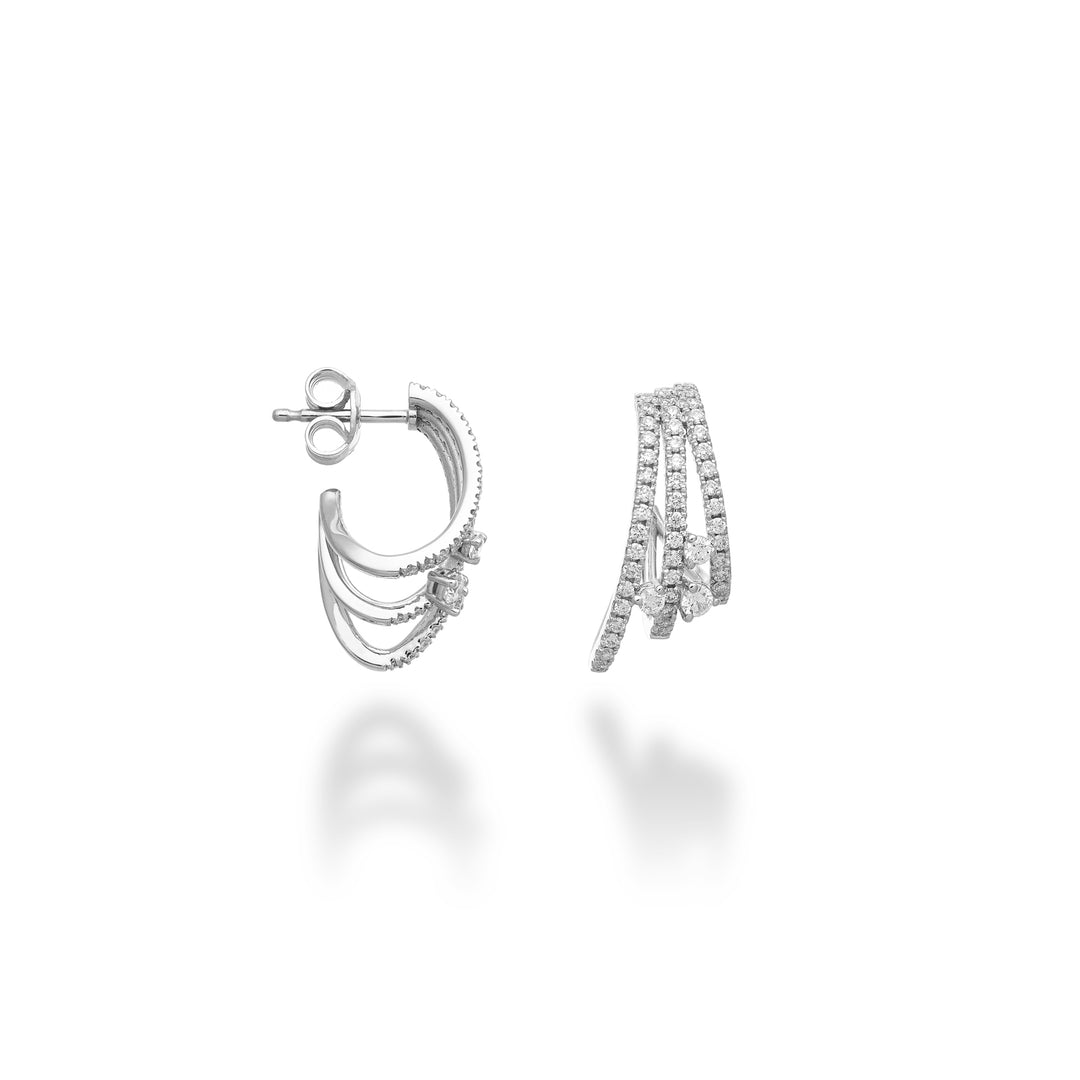 Golay three row earrings with three tangent stones OMF774DB-25330110213
