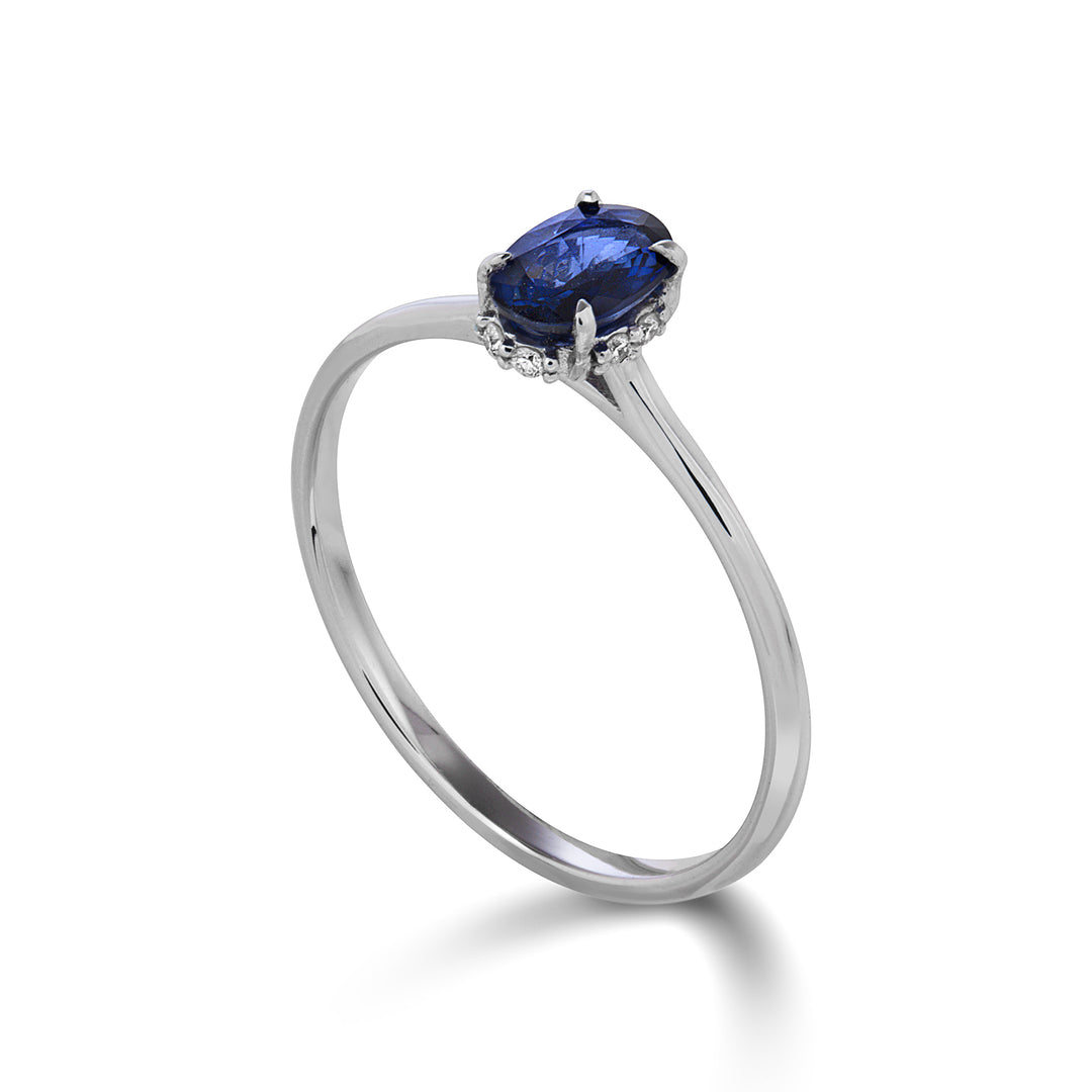 Nihama an 18k oval sapphire 5x4 refresh set with diamonds NA5218O4ZFD