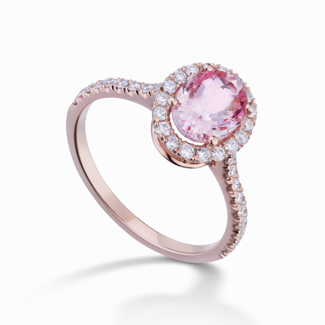 World Diamond Group oval kunzite ring 8x6 and diamond outline ACLC070DIKZ4-23166110316