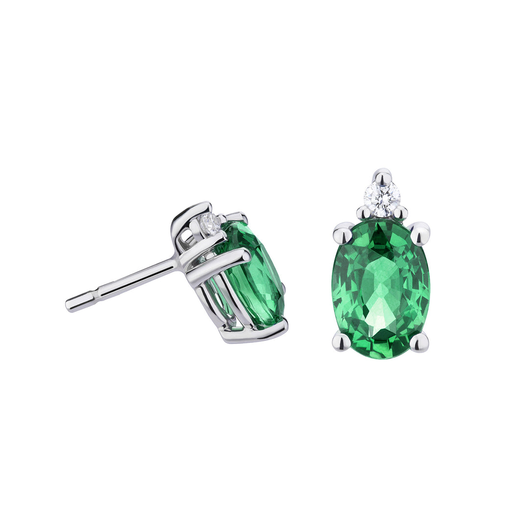 Golay 6x4 oval emerald earrings and diamonds OCL092DISM1-23174110053