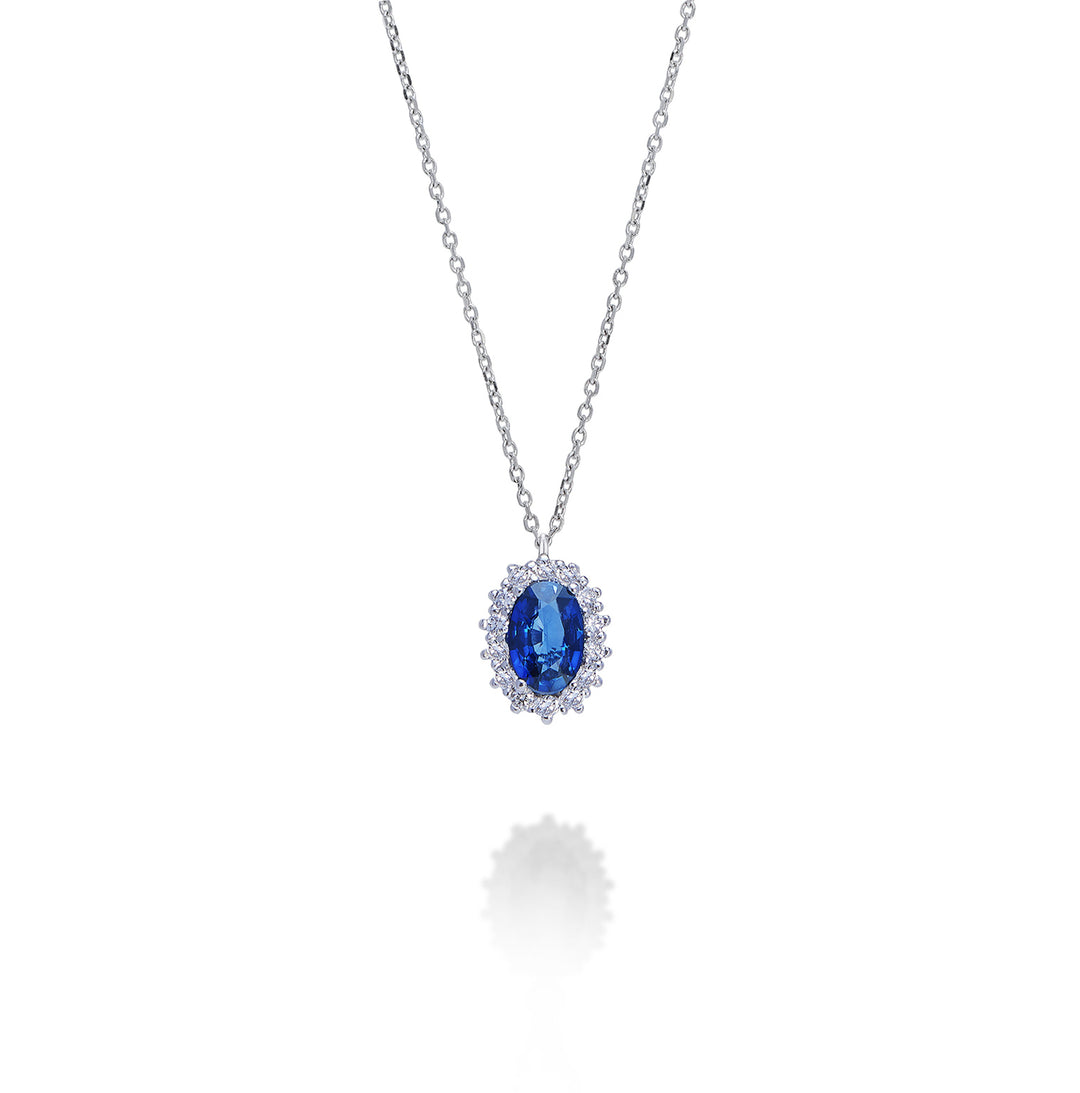 Nihama cl 9k oval sapphire 6x4 ct.0.40 diam. 0.13 ct ND5086R4ZFN