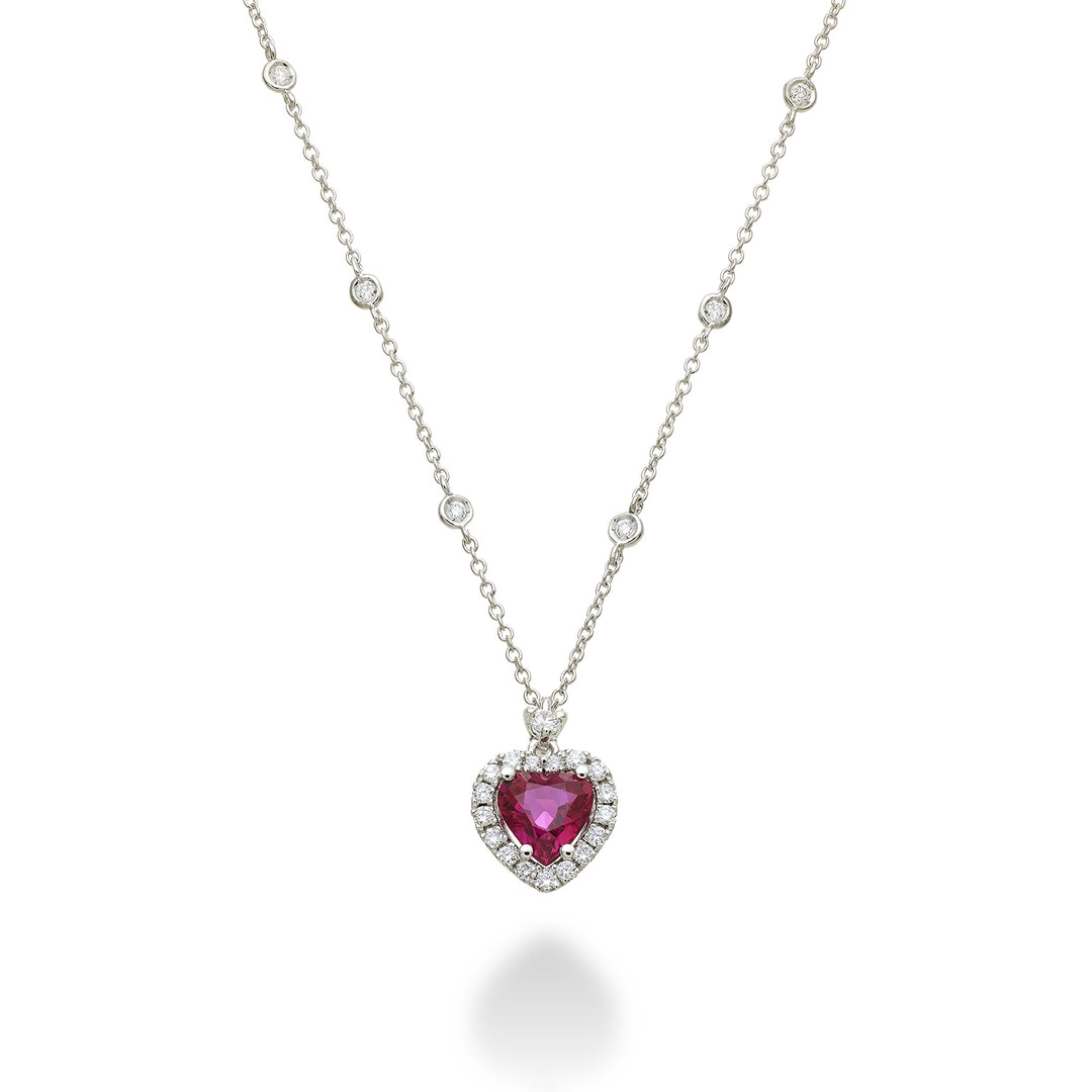 Golay ruby necklace with heart 6x6 and scalar contour PCLC063DIRU66-23073110107