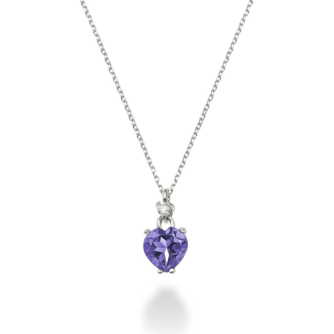 Mikiko cl 18k amethyst heart 6x6 ct.0.65 diam. ct.0.02 MPCL198DIAMET66O4