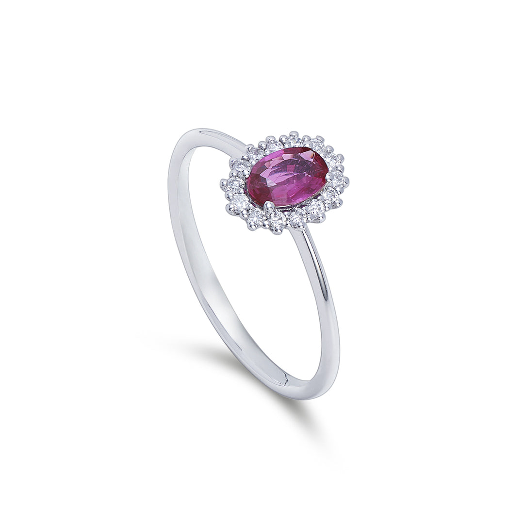 Mikiko an 9k oval ruby ​​6x4 ct.0,40 diam. ct.0,13 MA5141R4RBC
