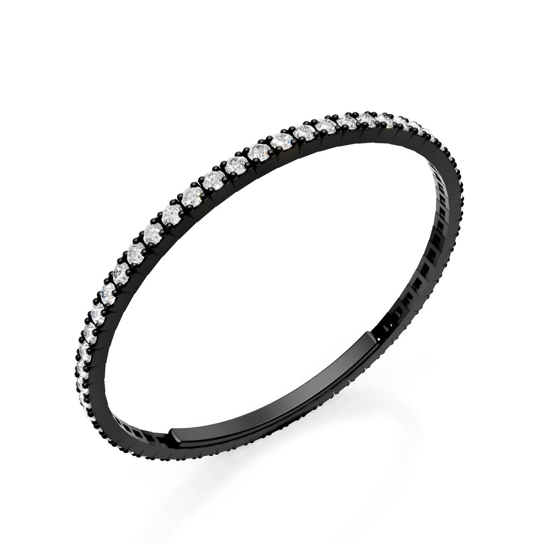 X-Diamond tennis bracelet in black titanium set entirely with diamonds l. g., with butterfly closure, 19cm, third size LXDBRT013DINE-190