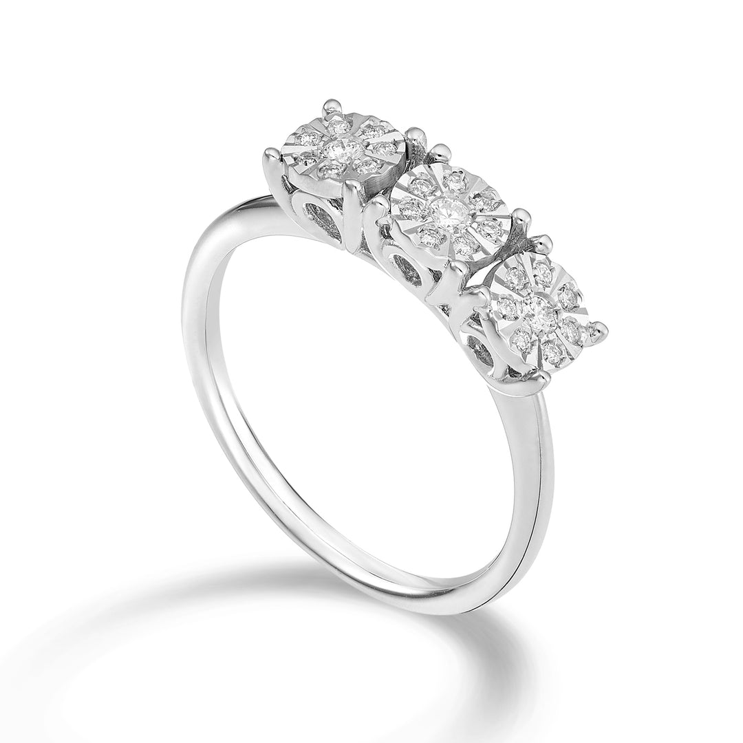 Nihama an 18k linear trilogy 0.15 ct NA5156O4BR015