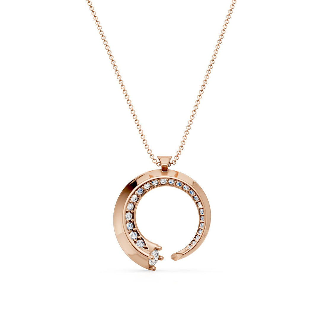 Golay large cen rose gold spiral pendant. of 0.16ct PF051RDI-24085110058