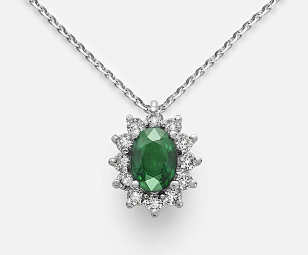 Nihama cl 9k oval emerald 7x5 ct.0,60 diam. 0.30 ct ND5048R4BE