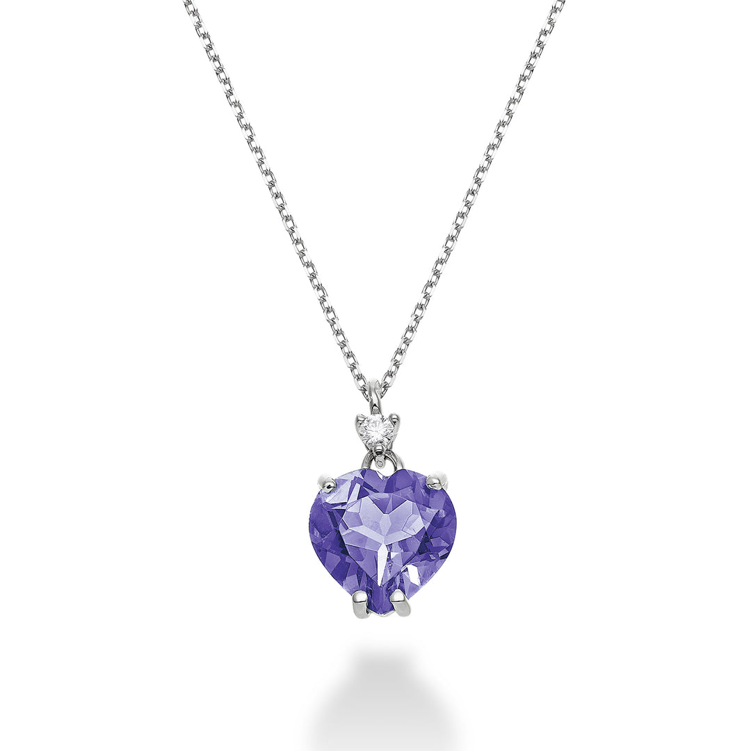Nihama cl 18k amethyst heart 8x8 ct.1,45 diam. ct.0,025 NPCL198DIAMET88O4