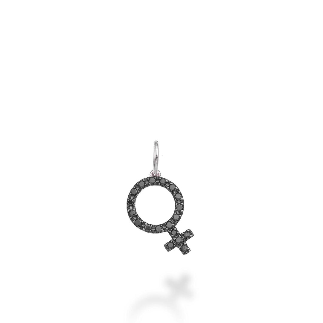 World Diamond Group woman symbol pendant 18k 0.17 ct black rhodium GPEN215BKO6