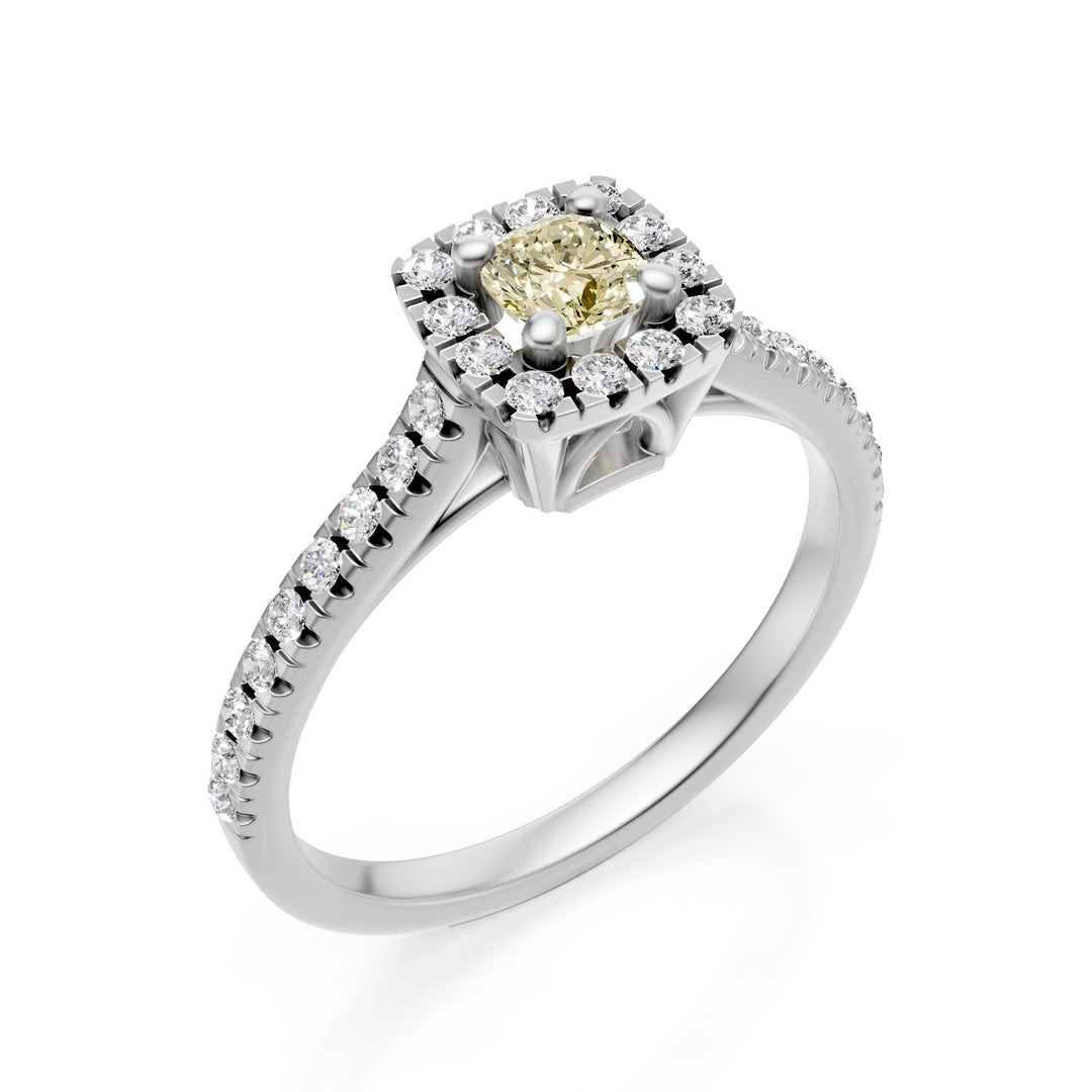 Golay cushion ring fancy yellow shank contour inc ASLC632DFY-25050110161