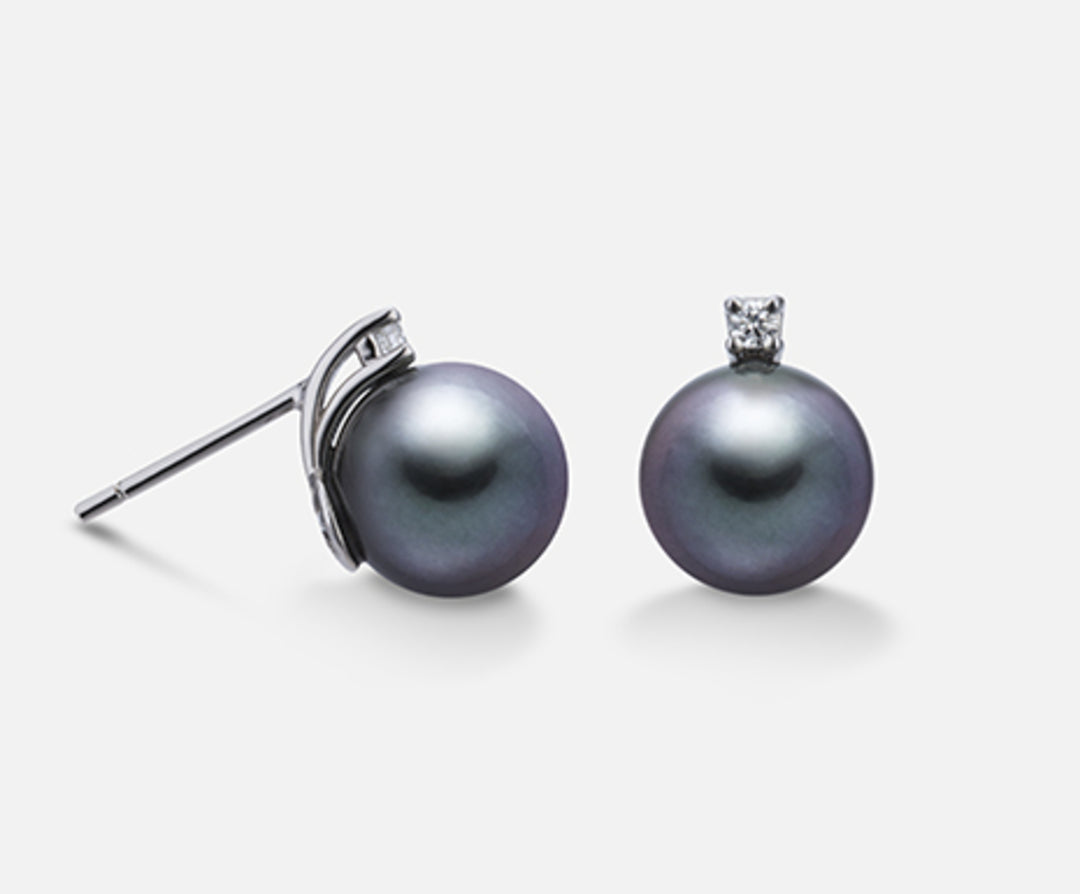 Mikiko or 18k sspb 9/10 ct.0,06 Tahitian pearls MO1543O4SANE090