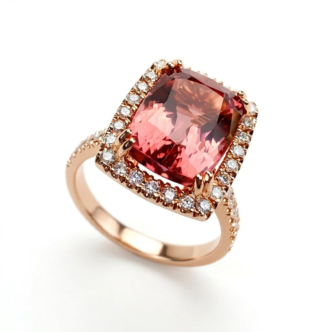 Golay tourmaline cushion ring 12x9 contour and stem inc ACLC485DTO129-24240110003