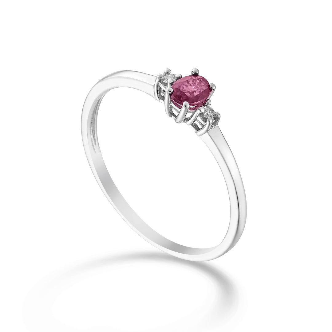 Nihama an 9k ruby ​​n. oval 4x3 ct.0.20 diam. 0.02 ct NA5190R4RBN