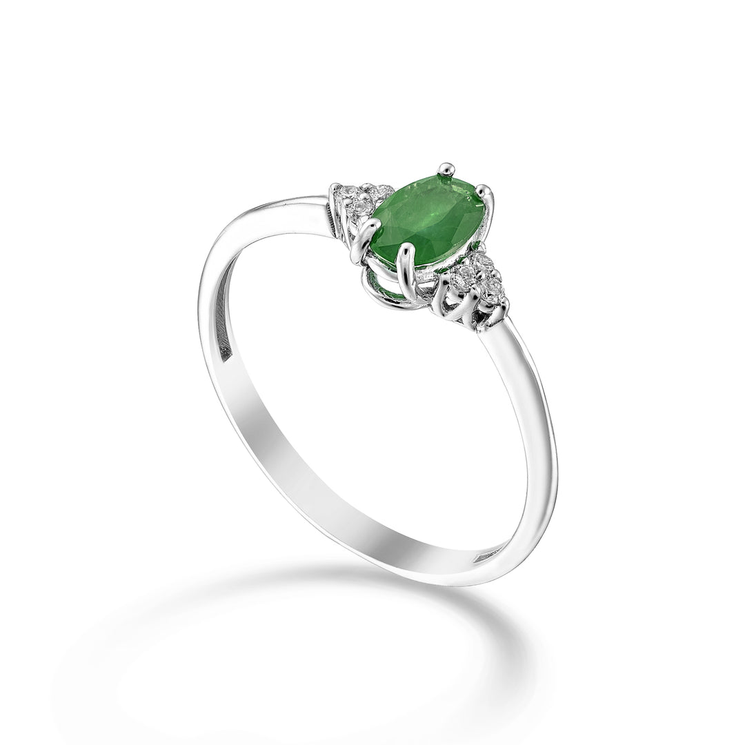 Mikiko an 9k emerald n. 6x4 oval and side diamonds MA5211R4SMN045
