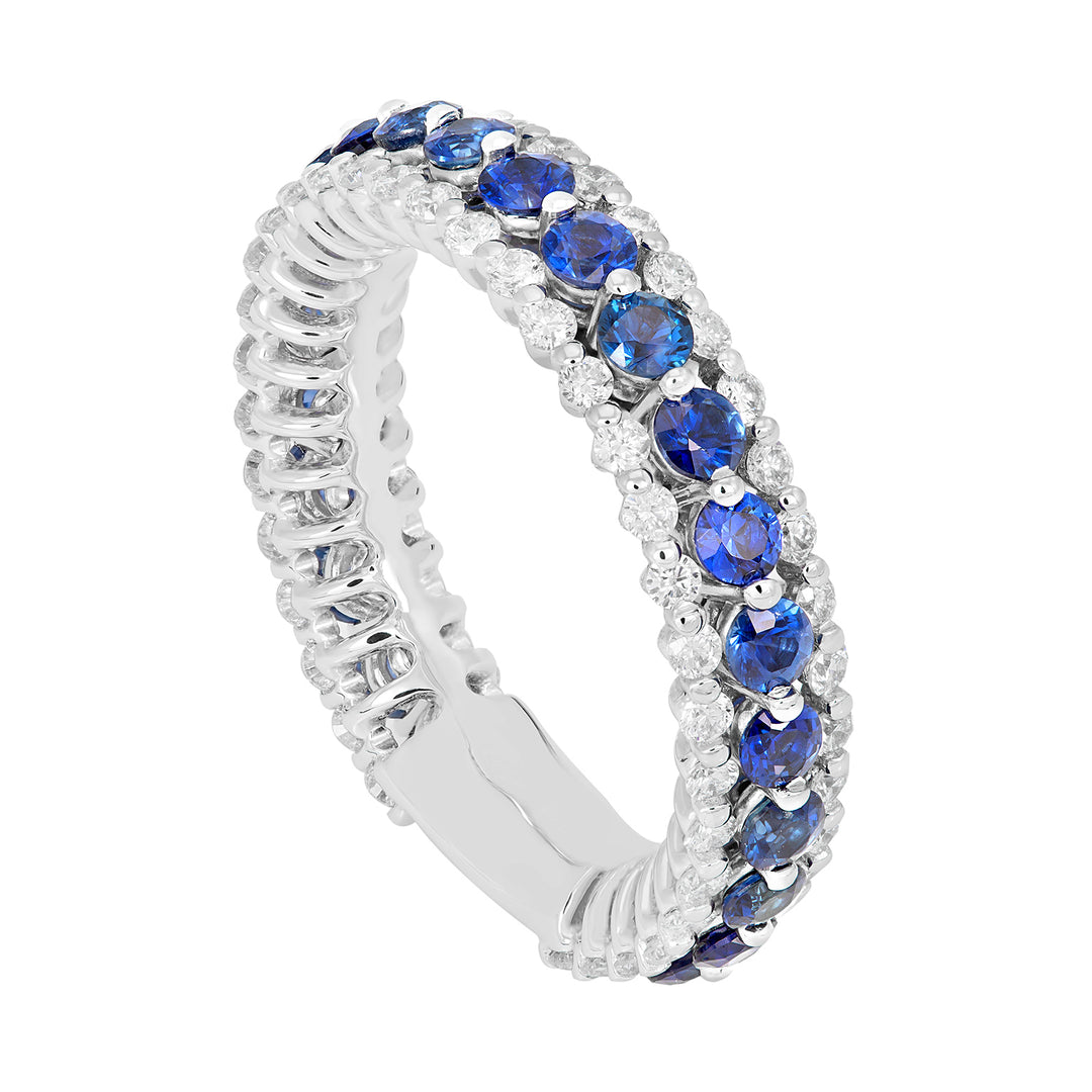 Golay multi-row ring 3 rows diamonds and sapphires ABE1034-0523Z-11334110008