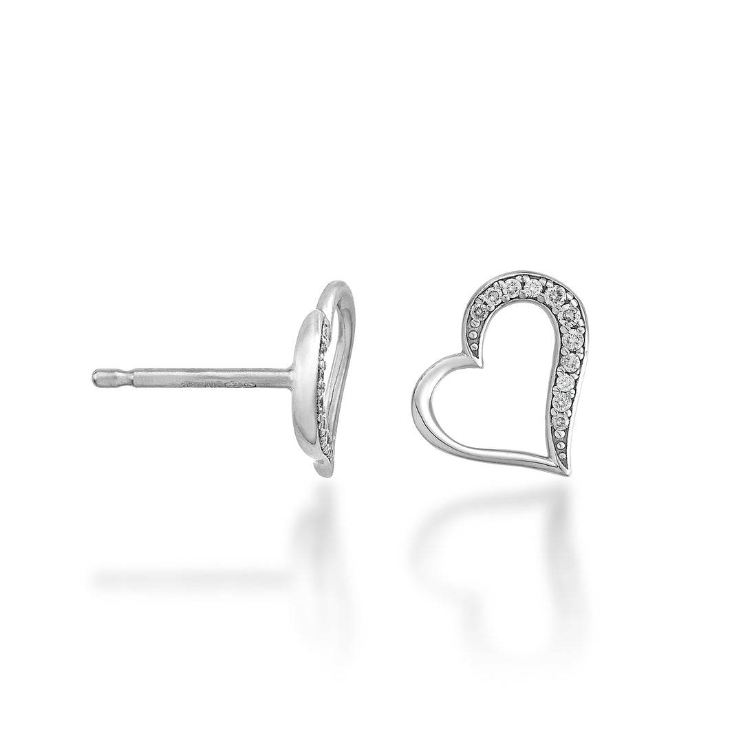 Mikiko or 18k heart smooth white gold diam. ct.0.08 MO5059O4BR008