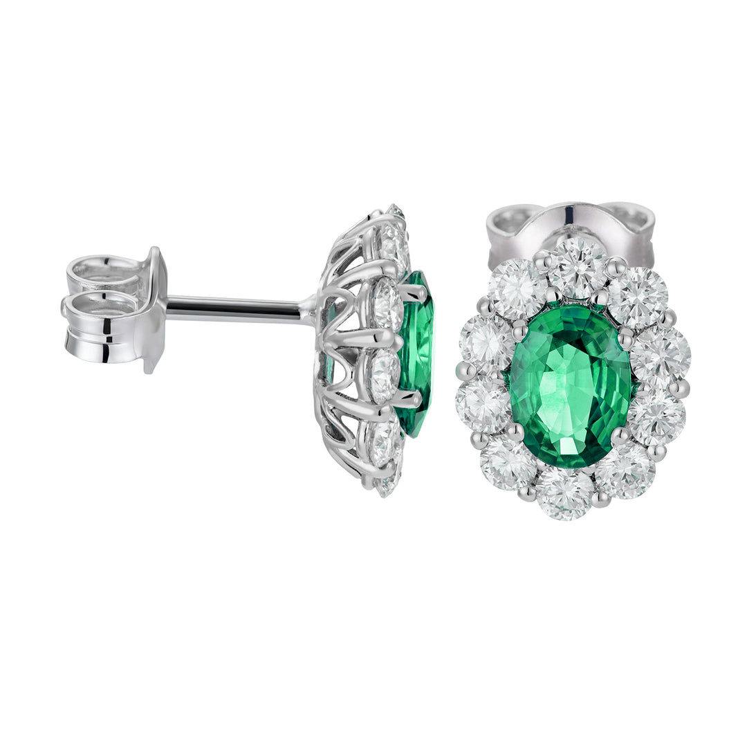 Golay 7x5 oval emerald and diamond earrings OCL045DISM-23142110026