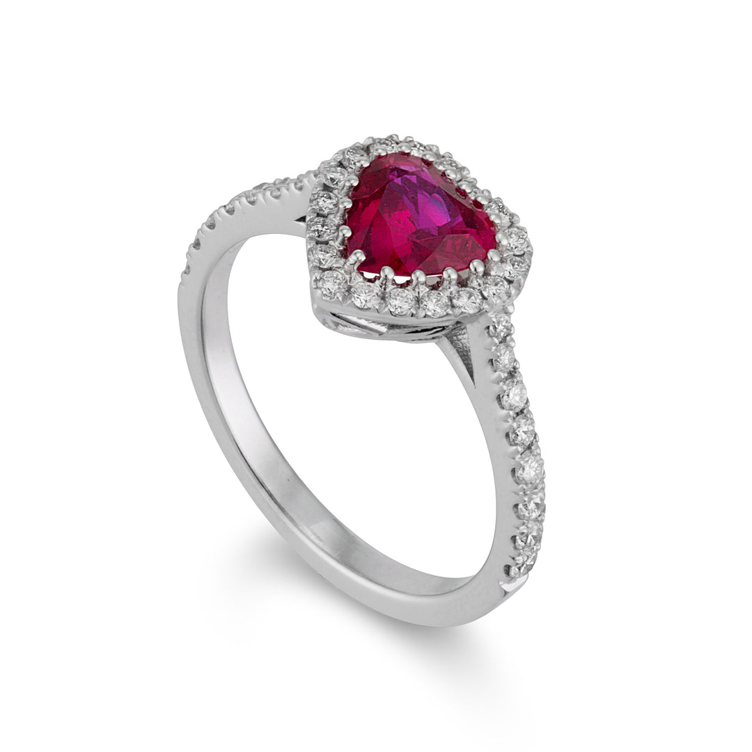 Golay heart ruby ring 6x6 contour and recessed shank ACLC787DRU66-25336110070