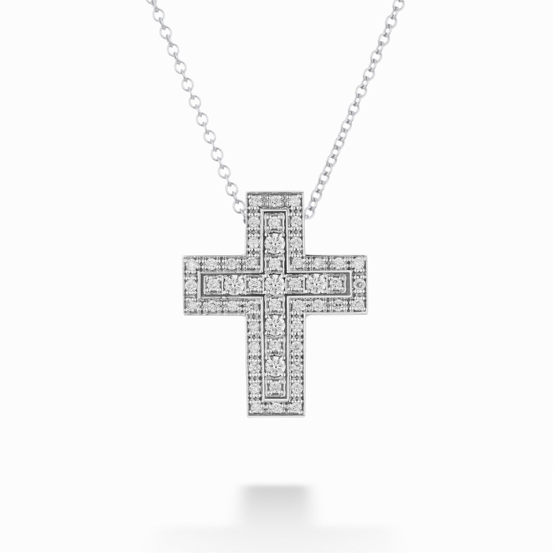 Golay multi-stone necklace small cross diamonds PCLCROSS001DI-23256110040