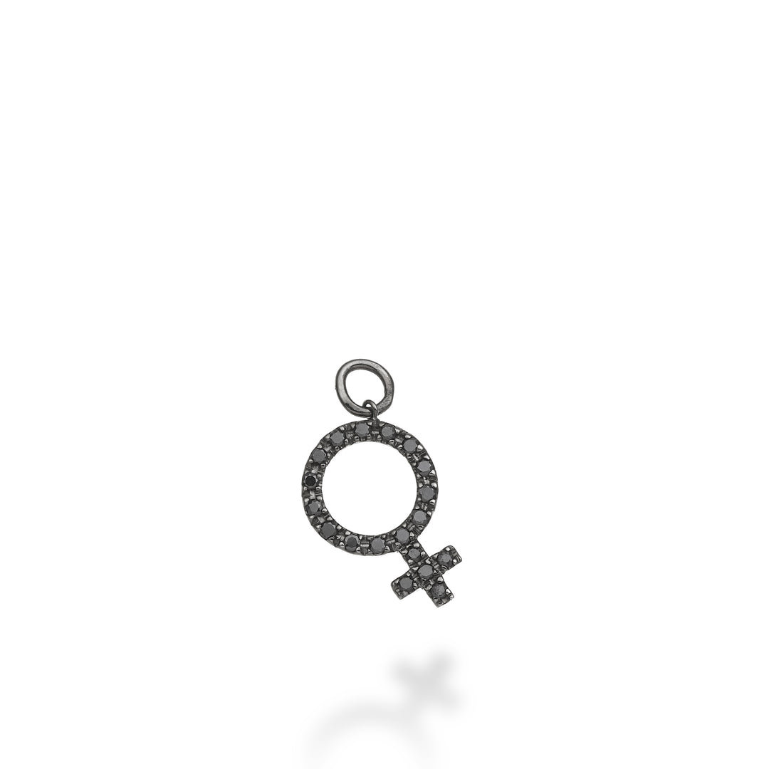 World Diamond Group charm symbol woman 18k 0.17 ct black rhodium GCH215BKO6
