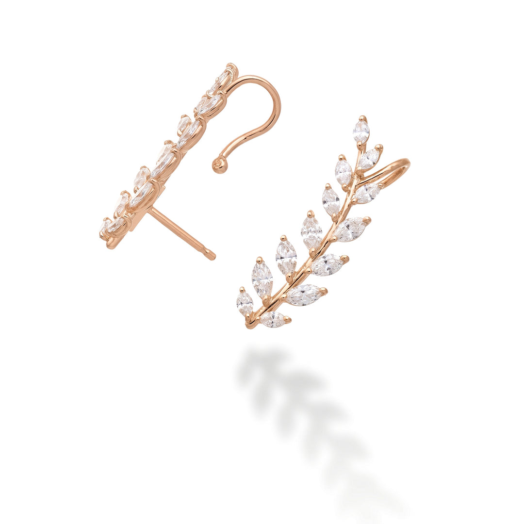 Golay olive tree mono earring with marquise, yellow gold, left OD840DRSX-26159110101