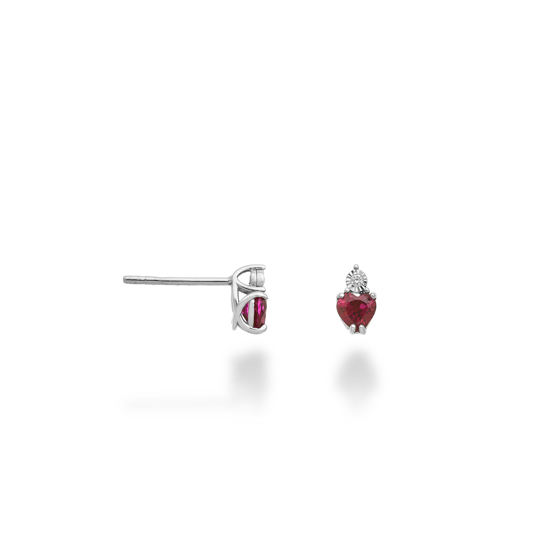 Mikiko or 9k ruby 4x4 heart with diamond MO5179R4RBR