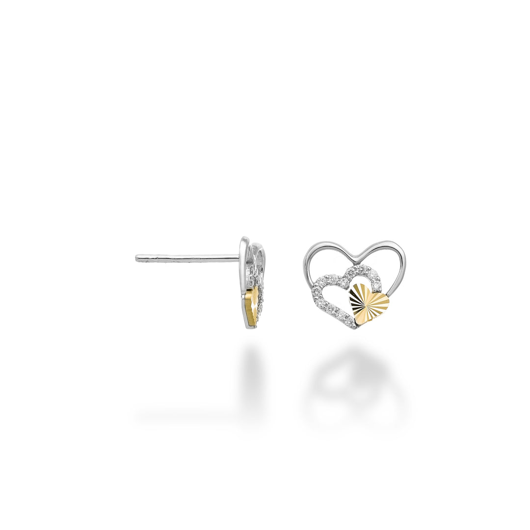 Mikiko or 18k fantasy with hearts and diamonds in white gold, with heart element in yellow gold MO5180O7BR012