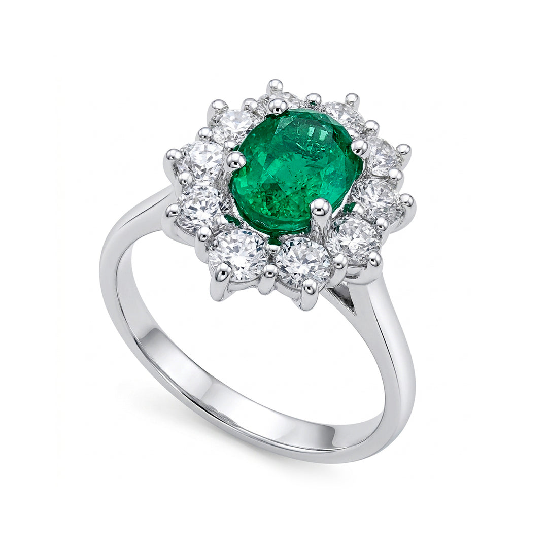 Golay oval emerald ring 7x5 contour 10 diamonds ACLC102DISM57-24052110161