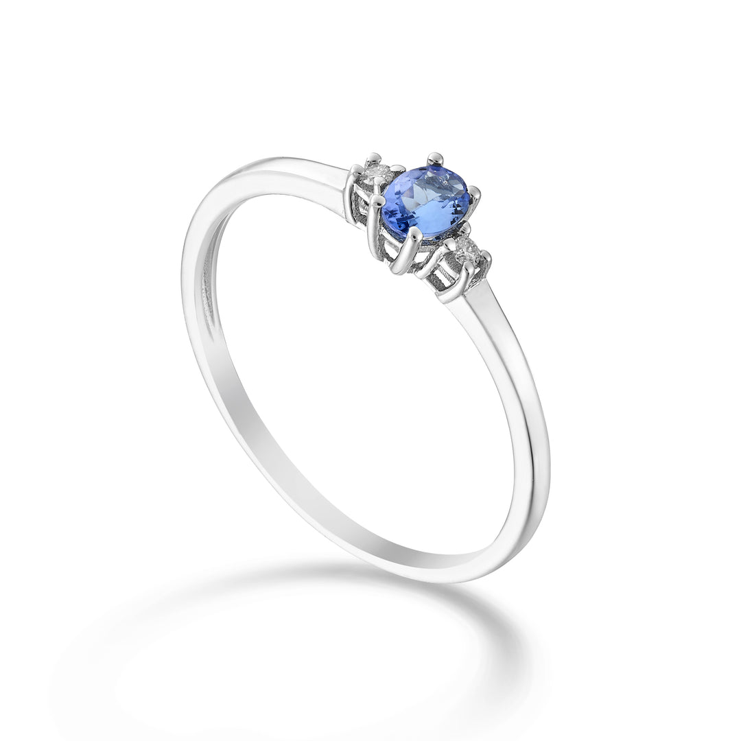 Mikiko an 9k tanzanite n. oval 4x3 ct.0.14 diam. 0.02 ct MA5190R4TZN